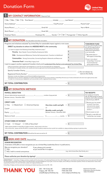 General donation form preview