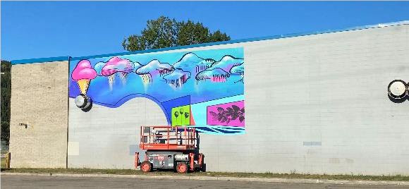 Shouldice Mural, work in progress.